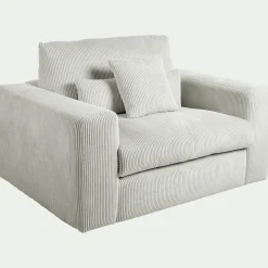 Fauteuil fixe en velours côtelé - gris borie