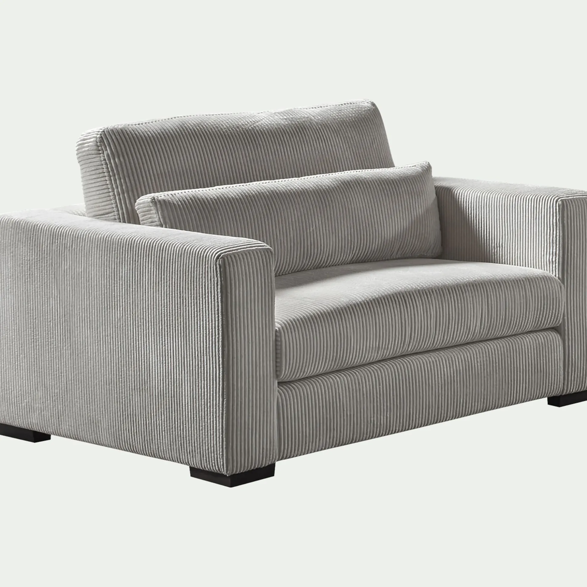 Fauteuil fixe en velours côtelé Azores - gris borie