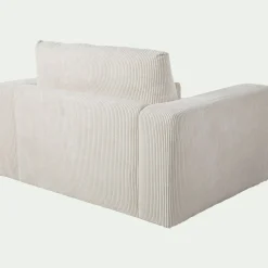 Fauteuil fixe en velours côtelé - beige roucas