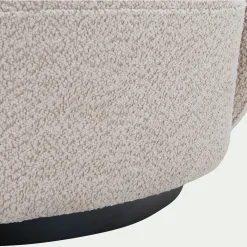 Fauteuil pivotant en tissu bouclette - beige