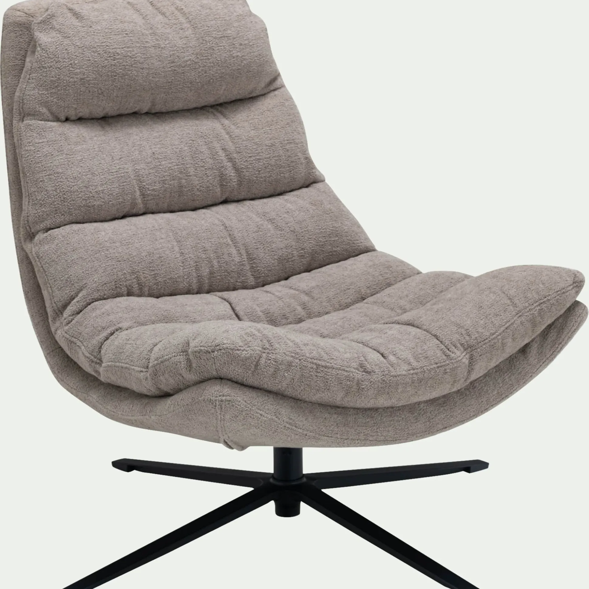 Fauteuil pivotant en tissu - taupe