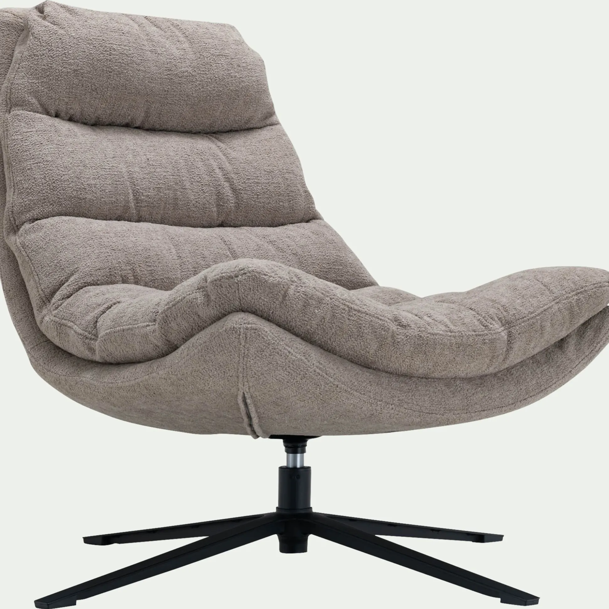 Fauteuil pivotant en tissu - taupe