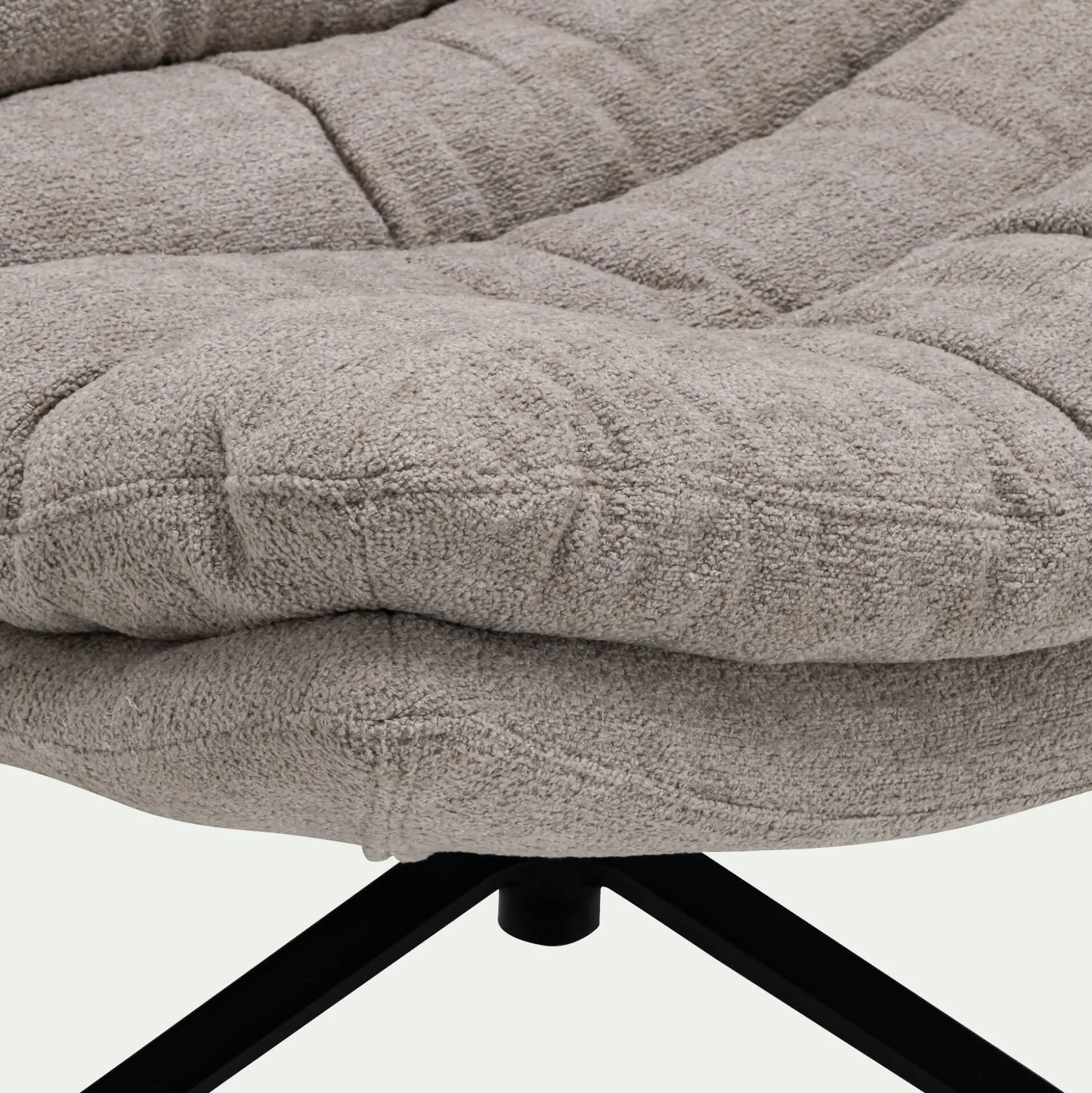 Fauteuil pivotant en tissu - taupe