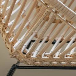Fauteuil rond en rotin et métal - naturel