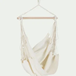 Fauteuil suspendu en polycoton - blanc écru