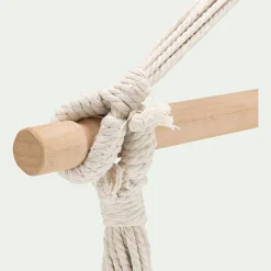 Fauteuil suspendu motif losange en polycoton - beige