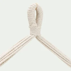 Fauteuil suspendu motif losange en polycoton - beige