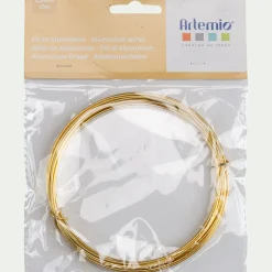 Fil en aluminium 5m - doré métallisé