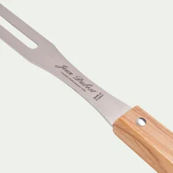Fourchette à découper en inox et bois d'olivier - naturel