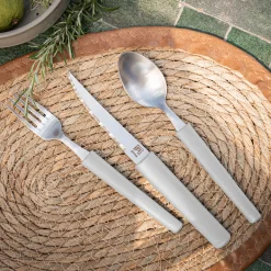 Fourchette en inox - beige roucas