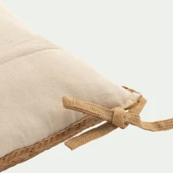 Galette de chaise en jute et coton 45x45cm - naturel