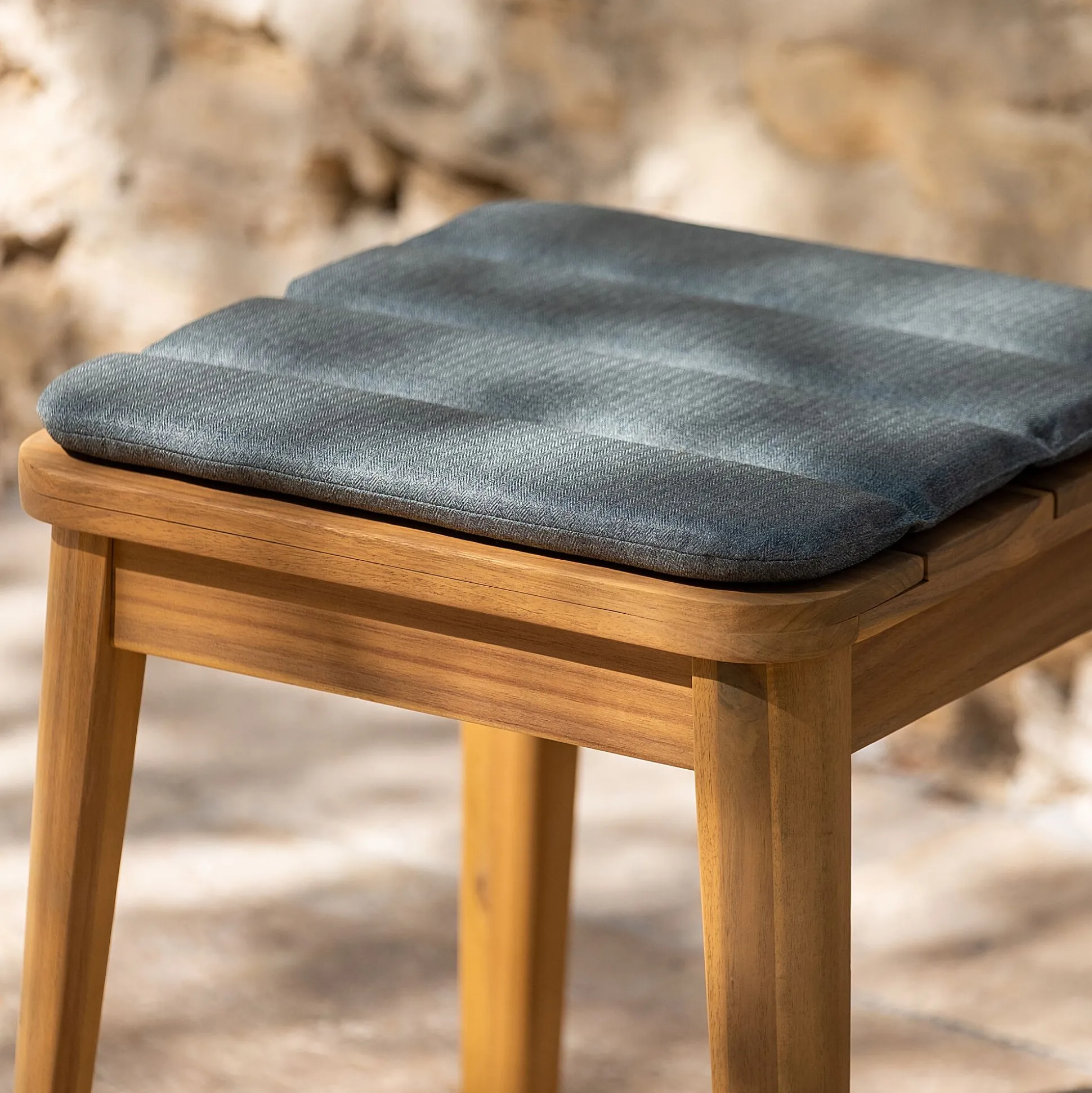 Galette de chaise indoor & outdoor en tissu déperlant - vert cèdre