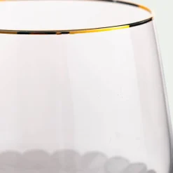 Gobelet avec liseré doré en verre 36cl - transparent