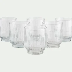 Gobelet strié en verre sodo-calcique 33cl - transparent