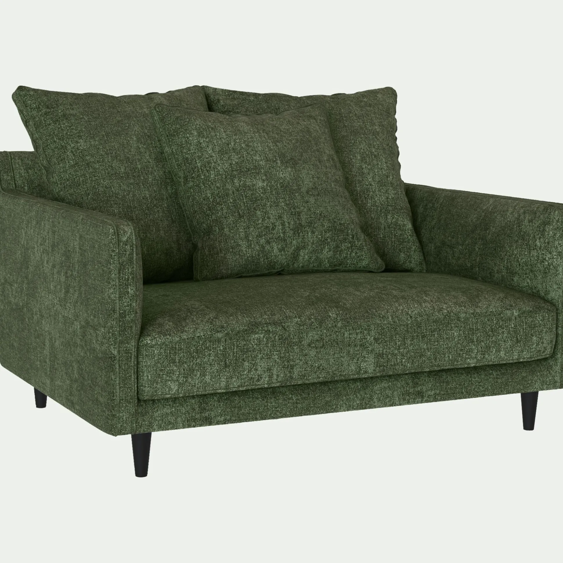 Grand fauteuil fixe en tissu genesis - vert cèdre