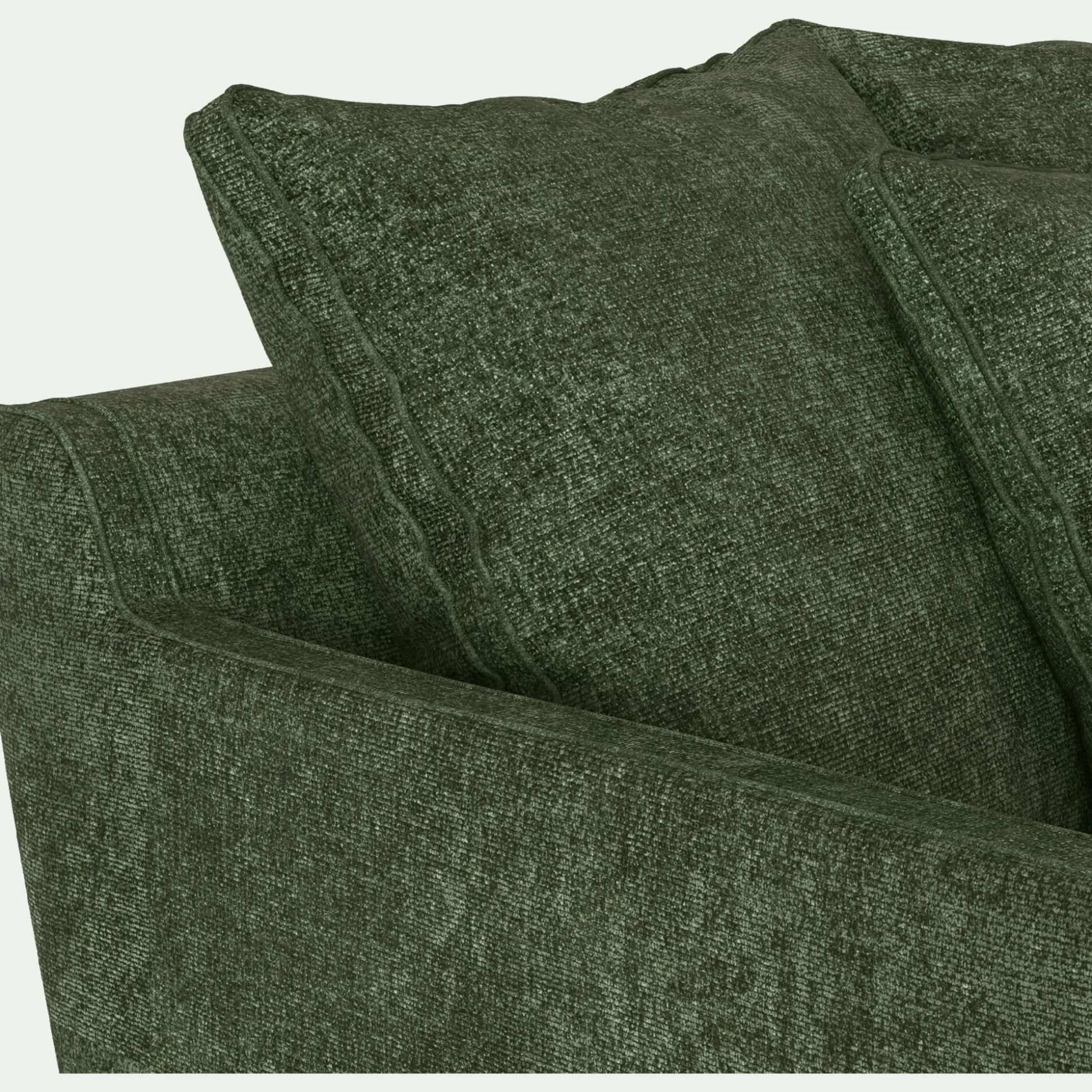 Grand fauteuil fixe en tissu genesis - vert cèdre