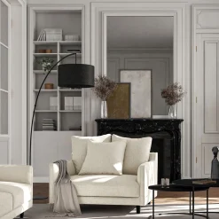 Grand fauteuil fixe en tissu genesis - blanc ventoux