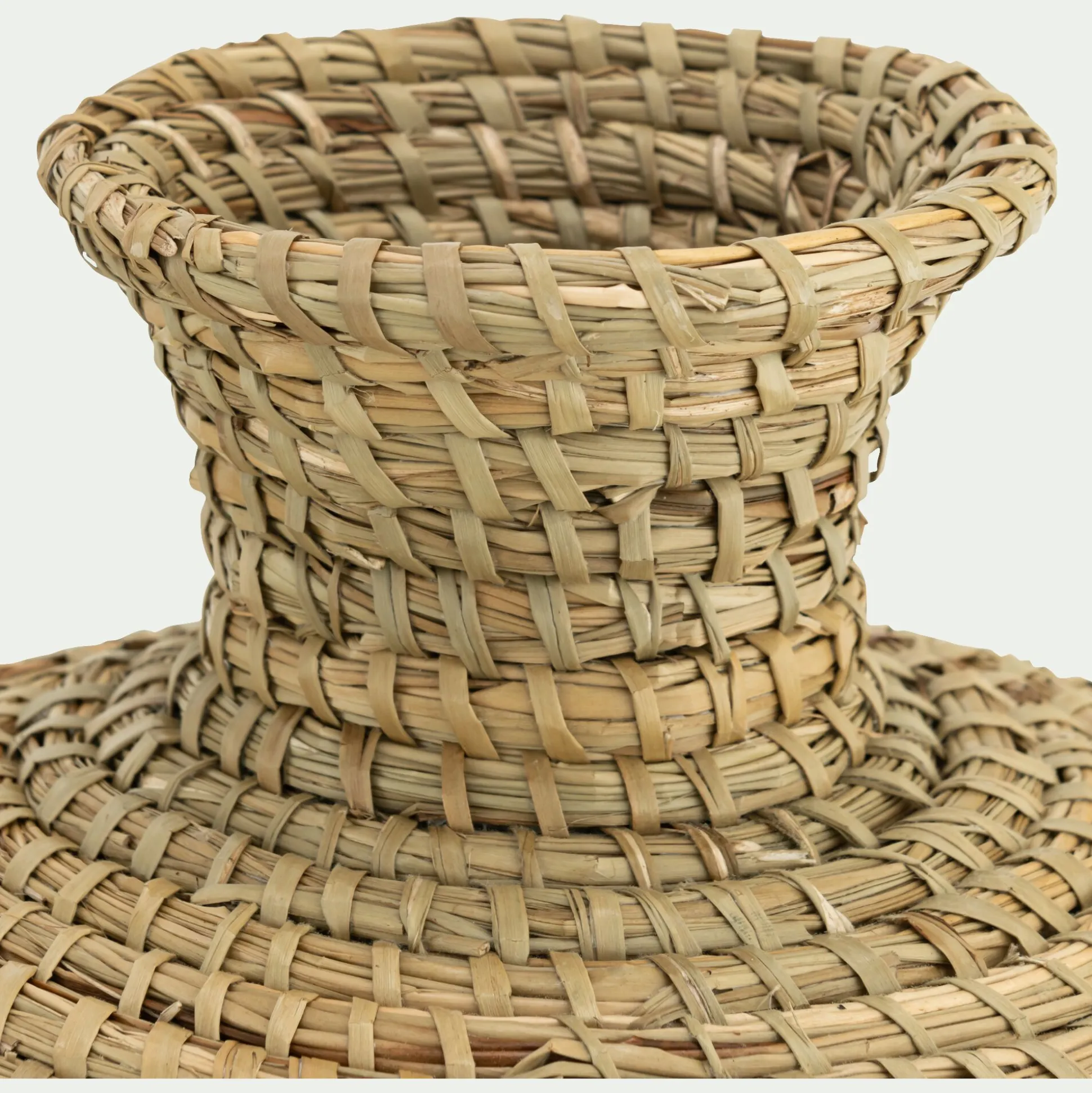 Grand vase en jonc de mer tressé H33cm - naturel