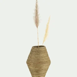 Grand vase en jonc de mer tressé H40cm - naturel