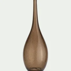 Grand vase en verre bullé H39cm - marron