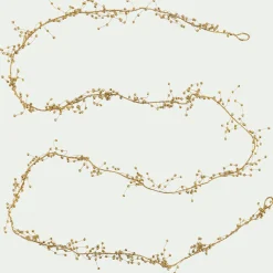 Guirlande de Noël à perles en fer L183cm - doré