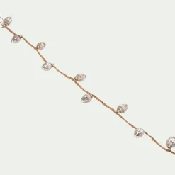 Guirlande de Noël en verre et jute L152cm - argenté