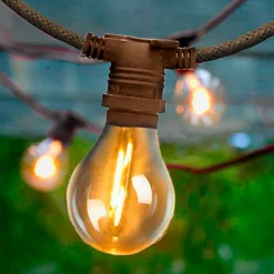 Guirlande électrique avec câble en jute 10 ampoules 8m - naturel