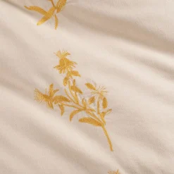 Housse de couette brodée en lin lavé et coton 260x240cm - blanc