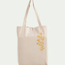 Housse de couette brodée en lin lavé et coton 260x240cm - blanc