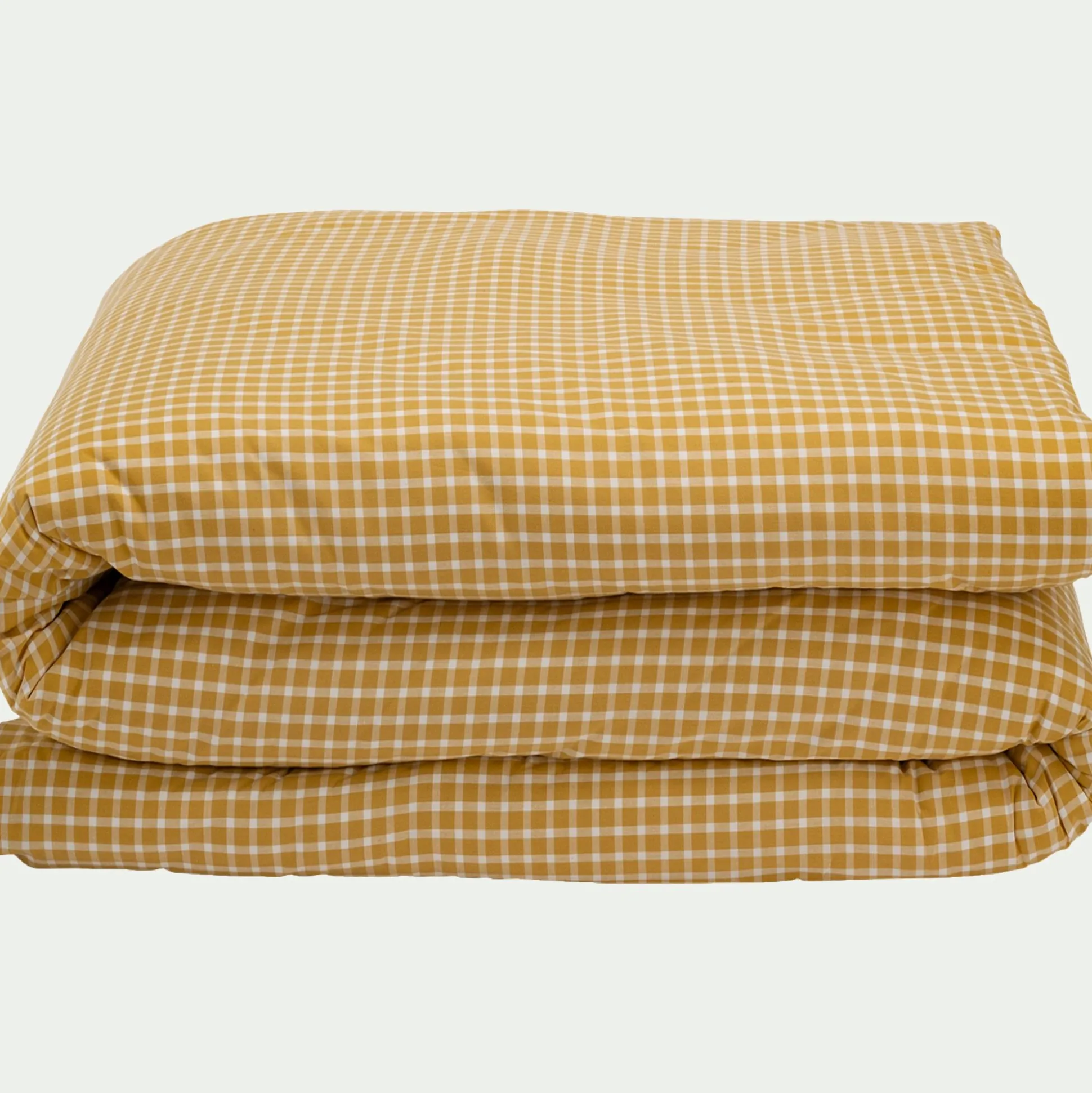 Housse de couette en coton motif carreaux 240x220cm - jaune