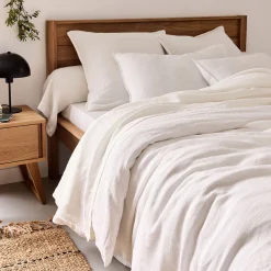 Housse de couette en lin lavé 260x240cm - blanc capelan