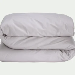 Housse de couette en percale de coton 240x220cm - gris perle