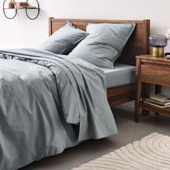 Housse de couette en percale de coton 240x220cm - bleu calaluna