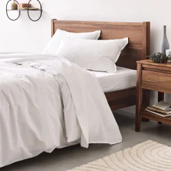 Housse de couette en percale de coton 240x220cm - blanc