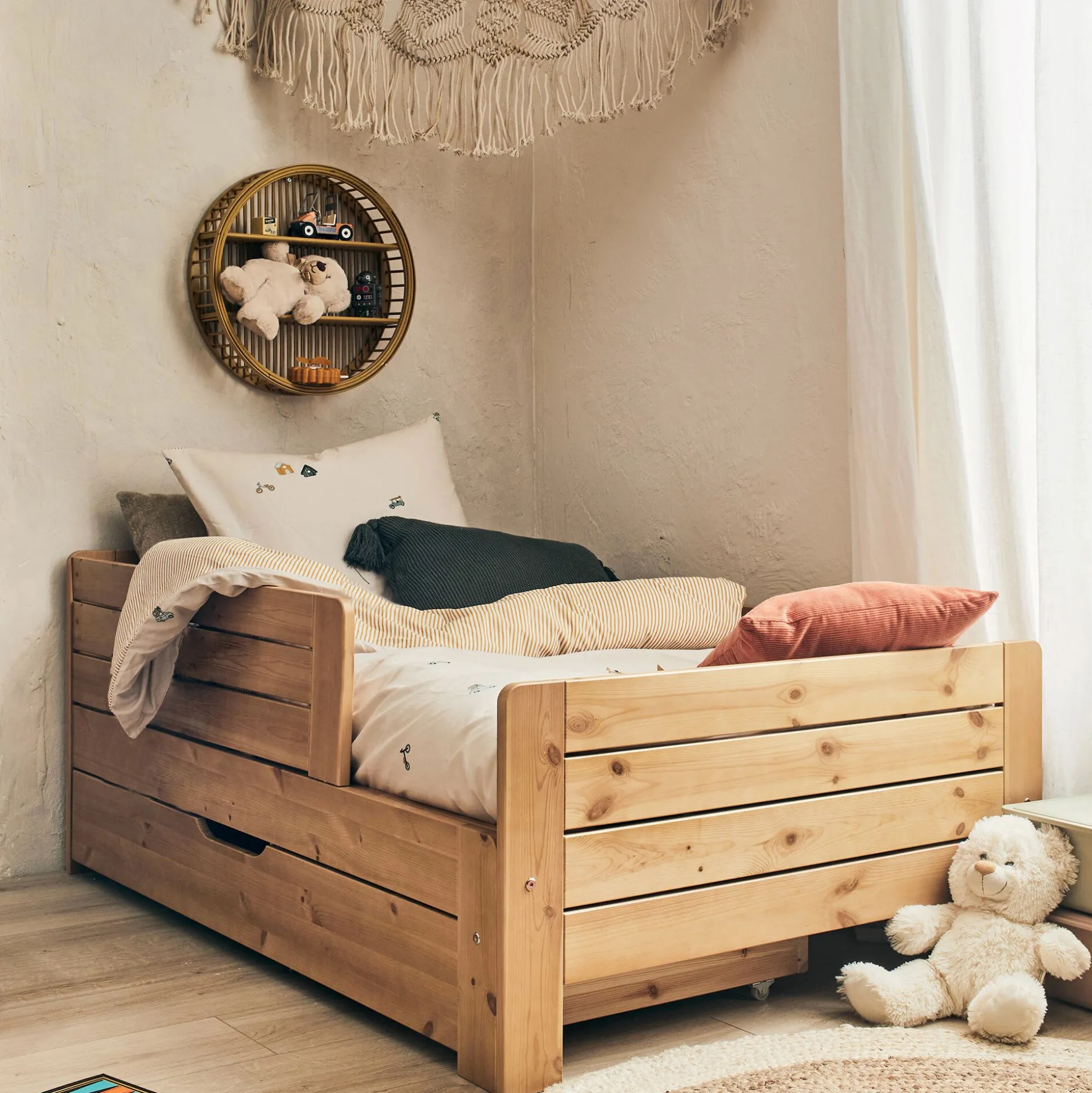 Housse de couette enfant 140x200cm et 1 taie d'oreiller 65x65cm en coton - motifs fantaisie