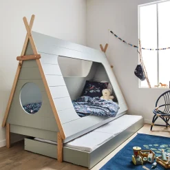 Housse de couette enfant 140x200cm et 1 taie d'oreiller 63x63cm - motifs bosquet nuit