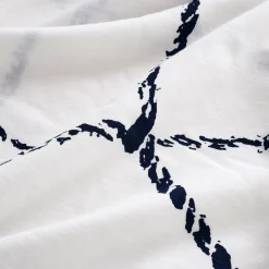 Housse de couette 260x240cm et 2 taies d'oreiller 63x63cm en coton flammé lavé - blanc