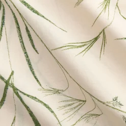 Housse de couette 240x220cm et 2 taies d'oreiller 63x63cm en coton à motif végétal - beige