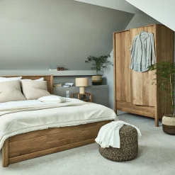 Housse de couette 240x220cm et 2 taies d'oreiller 63x63cm en double gaze de coton - beige alpilles