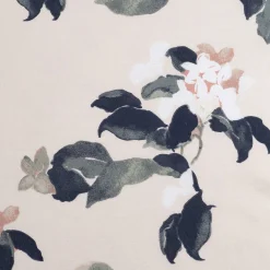 Housse de couette 240x220cm et 2 taies d'oreiller 63x63cm en coton lavé à motif floral - blanc