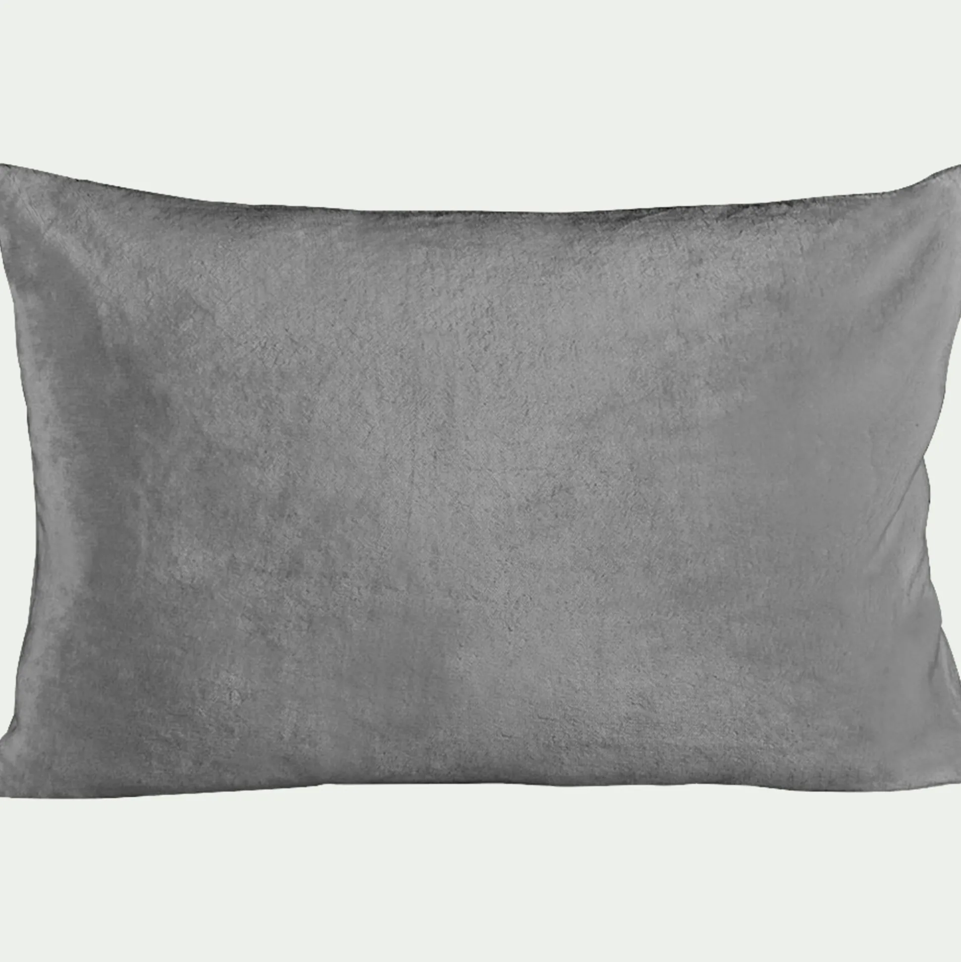 Housse de coussin effet polaire 40x60cm - gris restanque