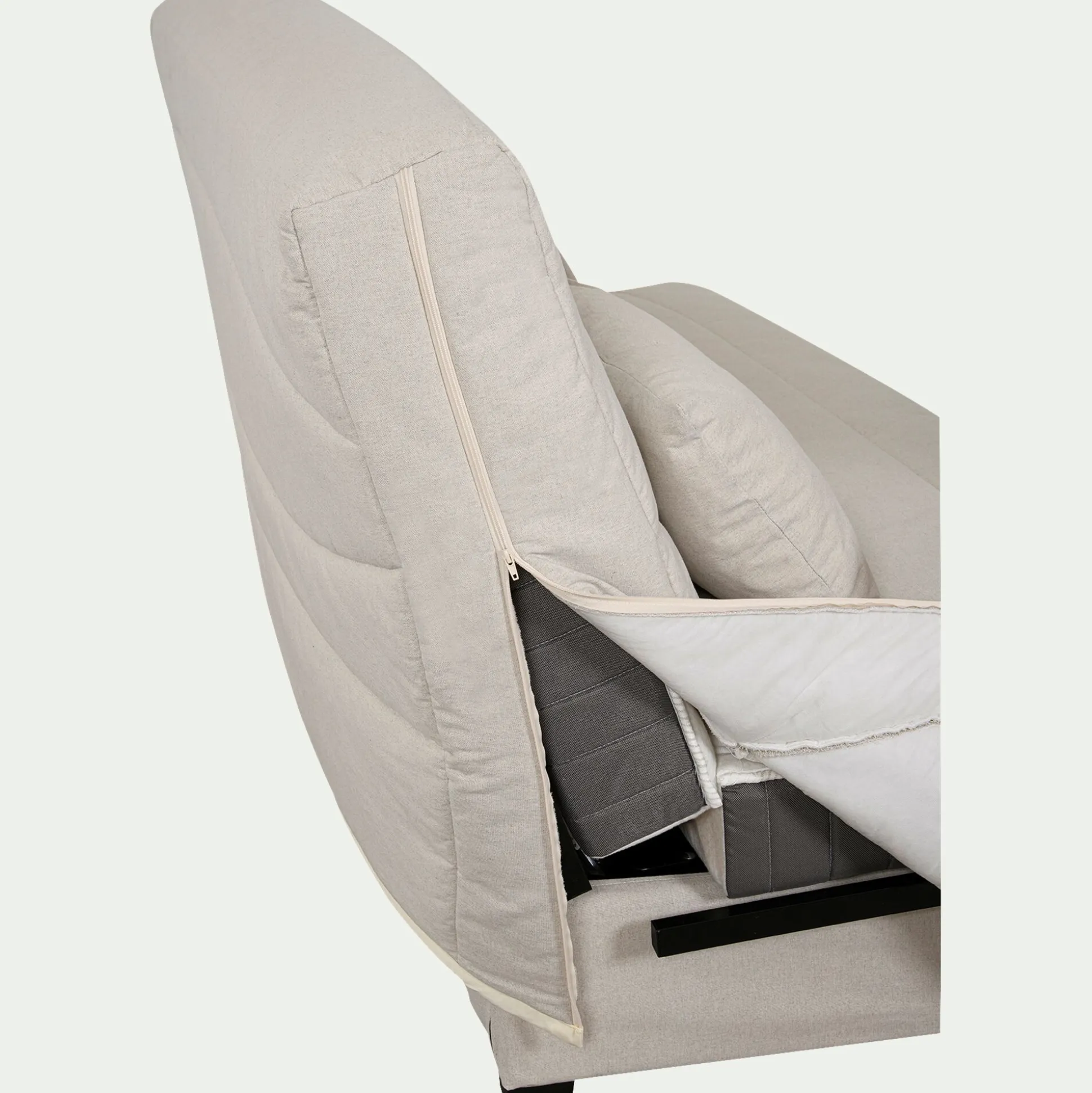 Housse pour clic-clac et 2 housses de coussin 130x190 cm - beige