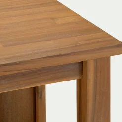 Ilot central de cuisine avec rangement en acacia L125cm - bois foncé