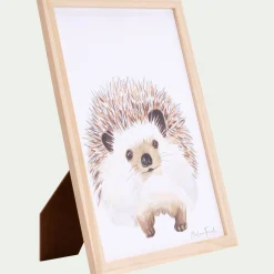 Image aquarelle encadrée Hérisson - A4