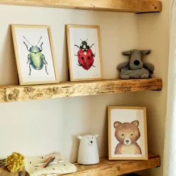 Image aquarelle encadrée ourson - A4