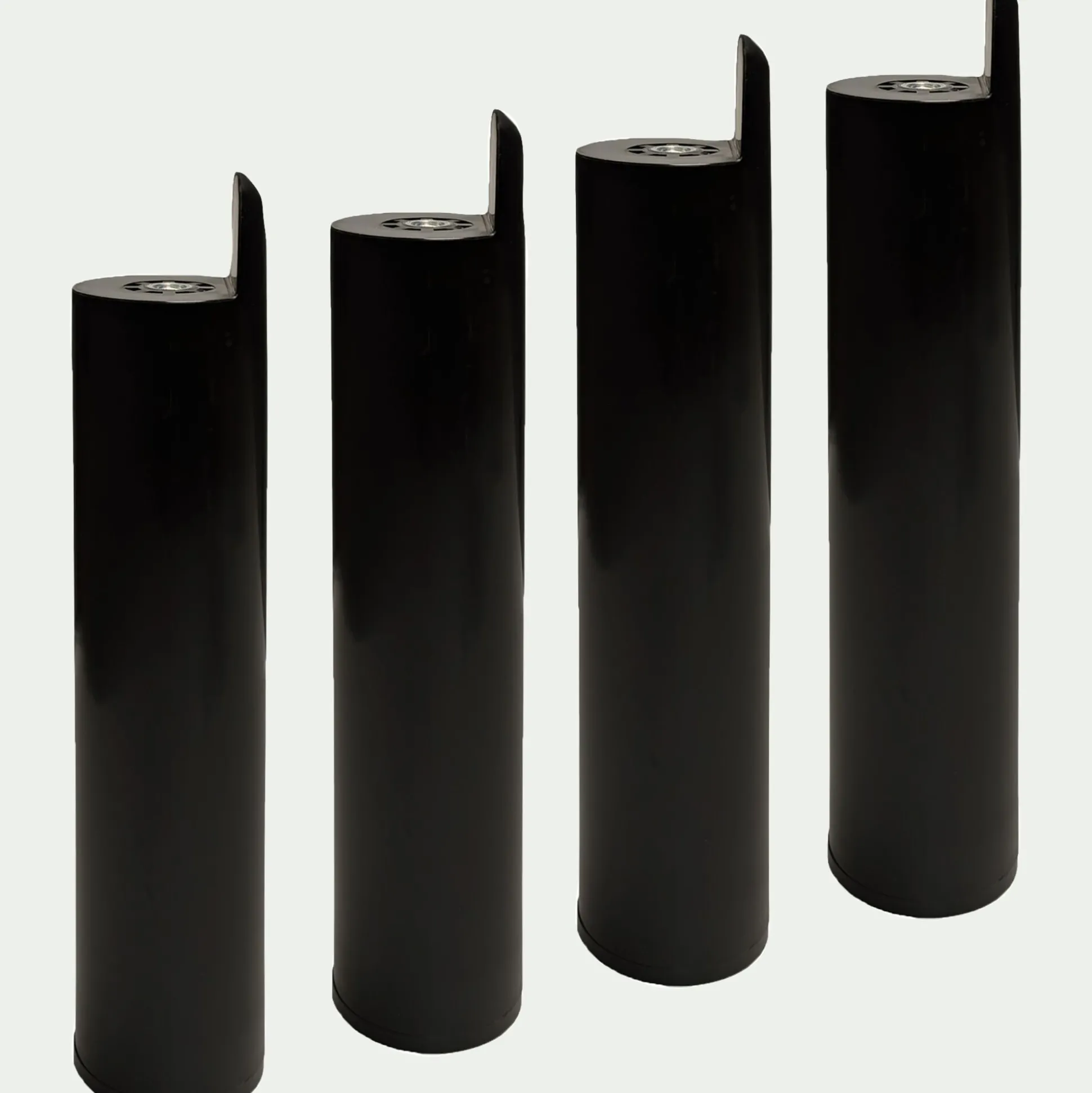 Jeu de 4 pieds de sommier cadre à lattes H22cm - noir