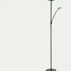 Lampadaire électrifié droit en acier H180cm - noir