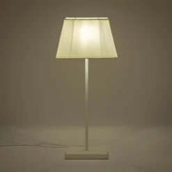 Lampe à poser électrifiée en coton H47cm - blanc