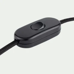 Lampe à poser électrifiée en céramique et coton H73cm - blanc