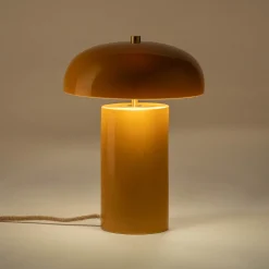 Lampe à poser électrifiée en porcelaine D23,2cm - jaune